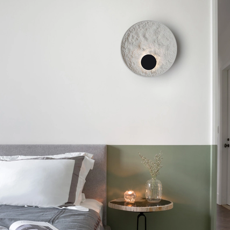 Round Moon White Body LED Home Wall Light Stairs Bedroom Corridor Wall Sconce Globe Light Fixture (WH-OR-60)